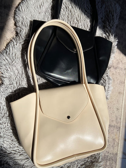 Soft Leather Shoulder Tote Bag