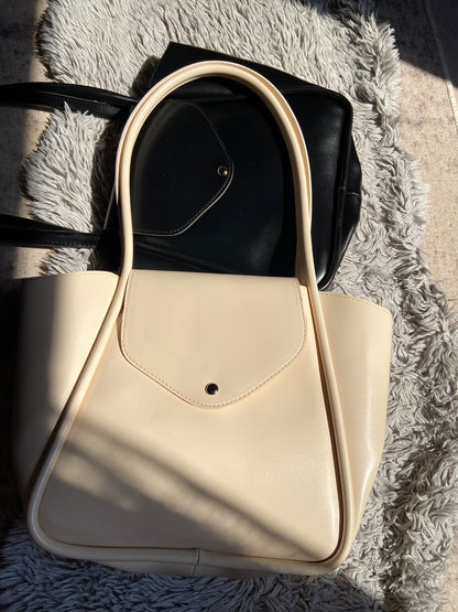Soft Leather Shoulder Tote Bag