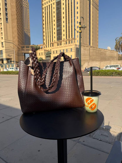 Braided Leather Tote Bag