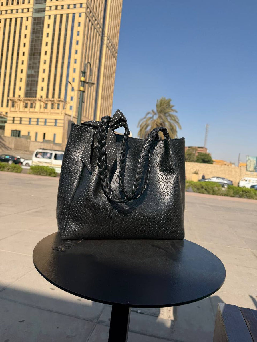 Braided Leather Tote Bag